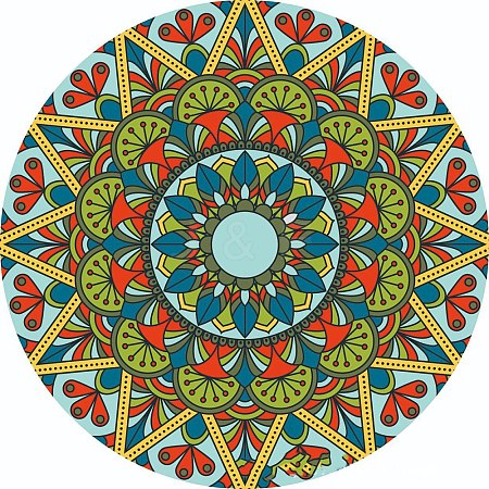 Flat Round with Mandala Pattern Ceramic Cup Coaster PW-WGE4A75-06-1