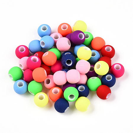 Spray Painted Acrylic Beads ACRP-N003-04A-M-1