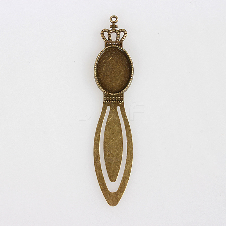 Antique Bronze Iron Bookmark Cabochon Settings X-PALLOY-N0084-14AB-NF-1