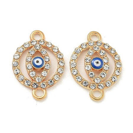 Alloy Blue Enamel Evil Eye Connector Charms ENAM-S003-03G-1