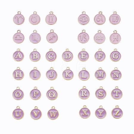 2 Sets 2 Styles Golden Plated Alloy Enamel Charms ENAM-YW0001-28B-1