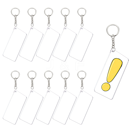 BENECREAT DIY Transparent Acrylic Keychain Clasps Making Kits DIY-BC0001-67-1