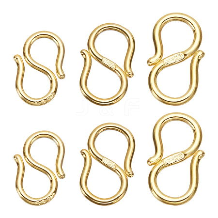   6Pcs 3 Styles 925 Sterling Silver S-Hook Clasps FIND-PH0018-34-1