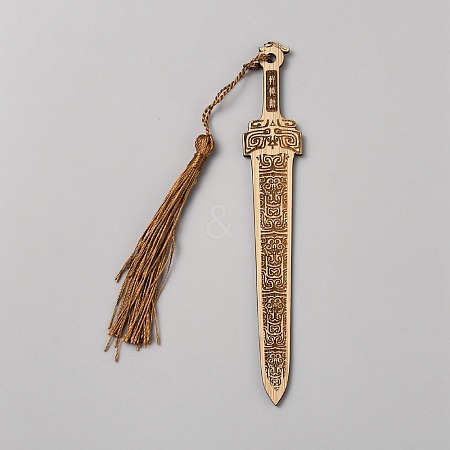 Sword Bamboo Bookmarks AJEW-WH0270-089-1