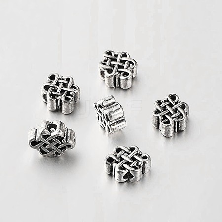 Tibetan Style Alloy Chinese Endless Knot Beads LS-TIBEB-O004-57-1