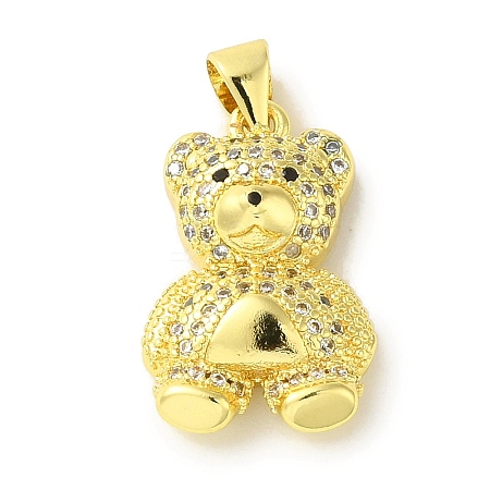 Brass Micro Pave Cubic Zirconia Pendants KK-Z042-30G-05-1