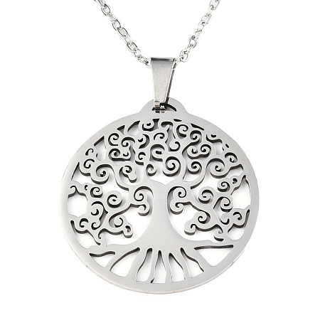 Non-Tarnish 201 Stainless Steel Pendants Necklaces NJEW-S105-JN700-45-1-1