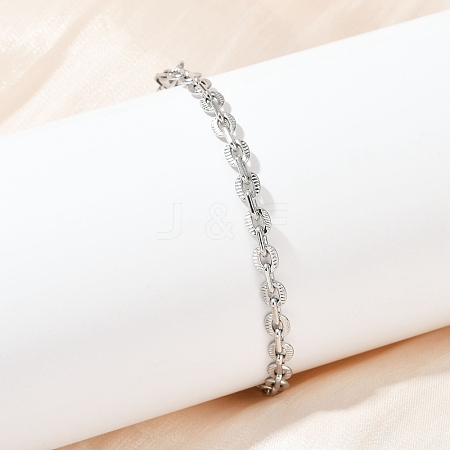 201 Stainless Steel Cuba Style Chian Bracelet for Men BJEW-B138-06P-03-1