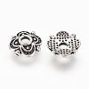 4-Petal Tibetan Style Alloy Flower Bead Caps LS-TIBE-S222-AS-NR-2
