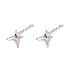 Brass Micro Pave Clear Cubic Zirconia Star Stud Earrings EJEW-L278-06P-4