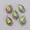 Resin Imitation Shell/Opal Connector Charms RESI-WH0035-61A-1