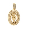 Rack Plating Brass Micro Pave Clear Cubic Zirconia Pendants KK-C067-09G-01-1