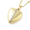 Brass Micro Pave Clear Cubic Zirconia Satellite Chain Locket Pendant Necklaces for Women NJEW-M009-03G-A-1