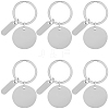 20Pcs 201 Stainless Steel Blank Pendant Keychain KEYC-SC0001-62D-1