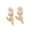 Brass Micro Pave Cubic Zirconia Pendants KK-D504-09B-G-1