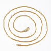 304 Stainless Steel Box Chain Necklaces NJEW-L450-05G-2