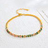 Eternal Brass Pave Cubic Zirconia Horse Eye Tennis Anklets for Women Elegant Daily Wear CC7151-3-1