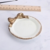 Round with Bowknot Porcelain Jewelry Plate PW-WG009F2-01-1