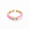 Brass Enamel Cuff Rings RJEW-T016-29E-NF-1