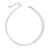 Modern Style 304 Stainless Steel Paperclip & Twisted Mixed Chain Necklaces NJEW-JN05853-4