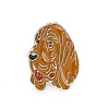 Dog Enamel Pin with Brass Butterfly Clutches LS-JEWB-A006-06F-1