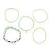 5Pcs 5 Style Glass & Lampwork Evil Eye Stretch Bracelets Set BJEW-JB09619-04-3
