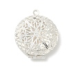 Flat Round Brass Hollow Locket Pendants KK-K414-11A-S-1