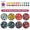   2400Pcs 24 Style Frosted Electroplate Glass Beads Strands EGLA-PH0001-22-4