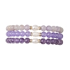Natural Mixed Gemstone & Cultured Freshwater Pearl Beads Stretch Bracelets for Women BJEW-JB13205-01-3