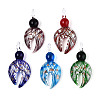 Handmade Silver Foil Lampwork Big Pendants FOIL-N031-01-1