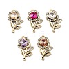 UV Plating Alloy Rhinestone Pendants FIND-A054-02G-1