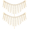 2Pcs Alloy & Glass Rhinestones Tassel Shoe Decoration Chain FIND-GF0005-26-1