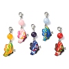 Butterfly Alloy Enamel Pendant Decorations HJEW-JM01191-1