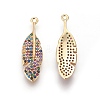 Brass Cubic Zirconia Pendants KK-O119-05-2