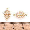 Brass Pave Clear Cubic Zirconia Connector Charms KK-T078-18G-01-3