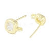 Brass Pave Clear Cubic Zirconia Stud Earring Findings KK-F875-01G-2