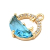 Brass Micro Pave Cubic Zirconia Pendants KK-F916-25G-2