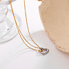 Duo Tone 304 Stainless Steel Heart Pendant Necklaces for Women FS-WGDA821-01-4