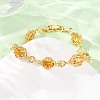 Heart & Oval Brass Micro Pave Cubic Zirconia Link Chain Bracelets for Women BJEW-A163-03G-03-2