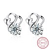 Exquisite 925 Sterling Silver Cubic Zirconia Stud Earrings EJEW-BB20091-1