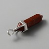 Natural Red Jasper Double Terminal Pointed Pendants G-TAC0001-07A-2