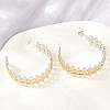304 Stainless Steel Round Stud Earrings for Women SA-CBA45D5-35GP-1