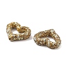 Heart Shape Polymer Clay Rhinestone Beads CLAY-NH0001-09B-06-3