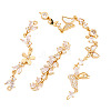 4Pcs 4 Styles Brass Pave Clear Cubic Zirconia Flower Butterfly Connector Charms KK-TA0008-72G-2