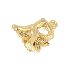 Brass Crystal Rhinestone Letter Links Connector Charms KK-S395-06G-R-2