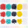 790Pcs 15 Style 2-Hole Opaque Glass Seed Beads. Rectangle SEED-NB0001-77-4