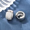 Brass Micro Pave Clear Cubic Zirconia Hoop Earrings EJEW-Z164-21P-2