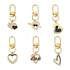 6Pcs Alloy Enamel & Rhinestone Pendant Decoration HJEW-YW00082-1