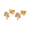 Rack Plating Brass Micro Pave Cubic Zirconia Stud Earrings EJEW-P221-16G-1