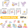 80Pcs 2 Styles Summer Theme Opaque Resin Cabochons CRES-SC0003-28-2